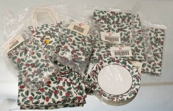 Longaberger Cranberry Holly Basket Liners