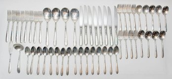 Heiress Pattern Oneida Sterling Service For 8 Plus Additional Pieces Flatware In Naken's Tarnish Proof Chest