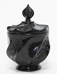 Fenton Egyptian Black Lidded Jar