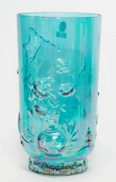 Fenton Teal Marigold Iridescent Mandarin Vase #1