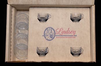 Mosser Glass 'lindsey' Moonlight Blue Miniature Ice Tea Set In Original Box