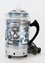 1940s Coffee 4 Maid Forman Family Chromium On Brass Electric Coffee Pot