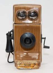 1975 Beam's 1907 Wall Phone Ceramic Whiskey Decanter (empty)