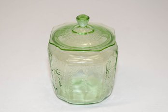 1931-1935 Anchor Hocking  Princess  Green Cookie Jar With Lid
