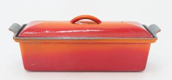 LeCreuset Volcanic Orange Pate Terrine Meat Loaf/Bread Pan