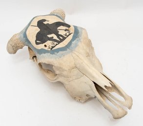 Signed Hand Painted Deer Skull