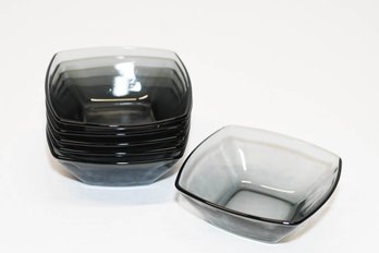 4.5' Square Smoky Glass Bowls (6)