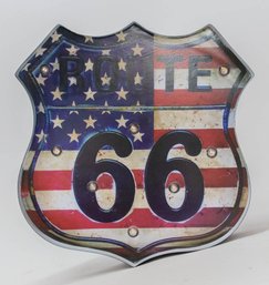 Route 66 Battery Operated Light Up Metal Sign