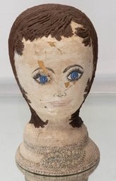 Paper Mache Ladies Head Bust Folk Art