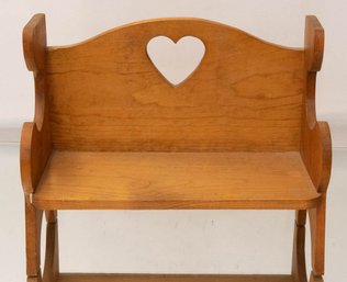 Wooden Cutout Heart Doll Bench