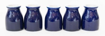 3' Cobalt Blue Pottery Bud Vases (5)