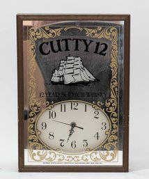 Vintage Cutty 12 Scotch Whiskey Mirrored Wall Clock