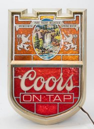 Vintage Coors On Tap Lighted Advertising Bar Sign *Lights Up*