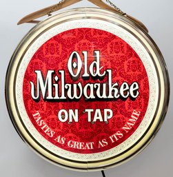 1970s Jos. Schlitz Brewing Old Milwaukee On Tap Double Sided Lighted Advertising Bar Sign * Lights Up*