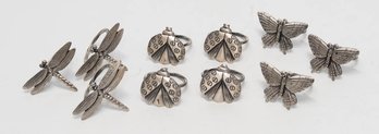 Ladybug, Dragonfly And Butterfly Metal Napkin Rings (10)
