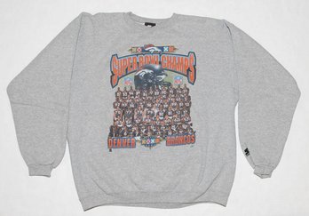 1998 Denver Broncos Super Bowl Champs Team Picture Sweatshirt Size XL