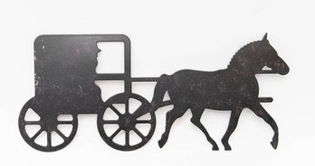 Black Metal Horse And Buggy Wall Art