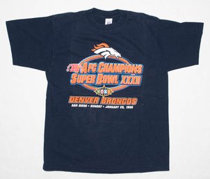1998 Denver Broncos AFC Champions Super Bowl XXXII Graphic T-shirt Size XL
