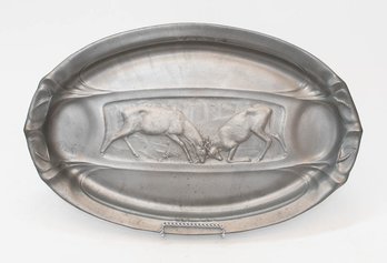 Large Kayserzinn Art Nouveau Pewter Platter