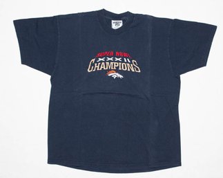 1998 Broncos Super Bowl Champions Embroidered T-shirt Size XL