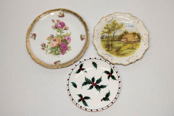 Dresden 'spring', Victorian And Handpainted Holly Plates