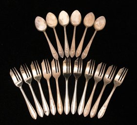 Sheffield M.S. Ltd. EPNS Caviar Dessert Spoons And Forks