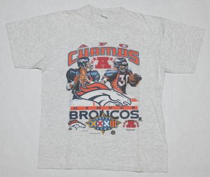 1997 Denver Broncos AFC Champs Grey Graphic T-shirt