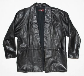 Men's Code Nouveau Black Leather Jacket Size Medium