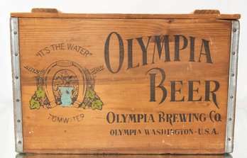 Olympia Beer Lidded Wooden Crate