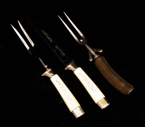 Sheffield The Miracle Worker Stainless Carving Set And Stag Handle Carving Fork