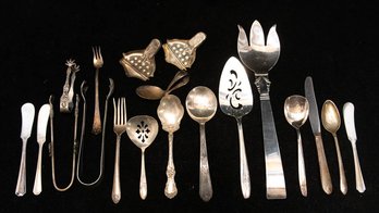 Assorted Silver-plate Serving And Flatware Pieces