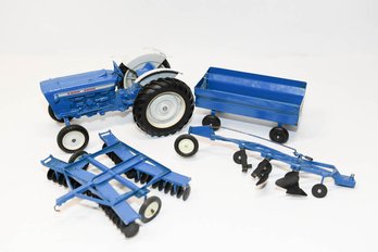 Ertl Blue Ford 4000 Tractor And Implements Die Cast 1/16 Scale