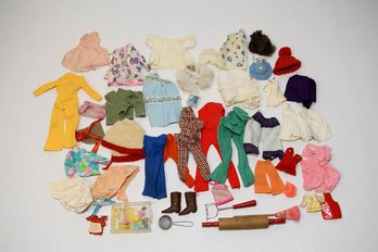 Lot Of Vintage Barbie And Doll Clothes And Accessories