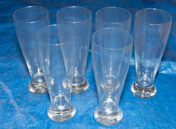 Crate&Barrel 24oz Footed Pilsner Beer Glasses 395-358 (6)