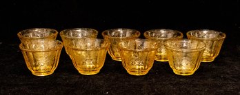 Federal Glass Madrid Yellow Fruit Cups (9)