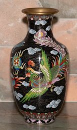 Chinese Cloisonne Dragon And Bird Vase