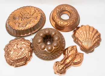 Lobster, Bundt, Shell And Fruit Basket Copper Molds