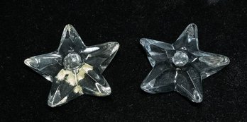 2.5' Cambridge Clear Glass Star Candle Holders