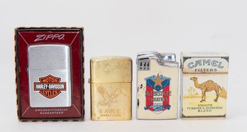 Vintage Zippo, Camel, Eagle And Interstate Theatre Lighters