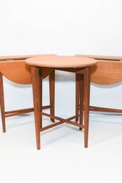 Trio Of Wooden Gate Legged Drop Leaf Round Side Tables (will Not Ship)