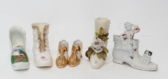 Antique Porcelain Shoe Figurines