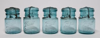 1908 Turquoise Ball Pint Fruit Jars (5)