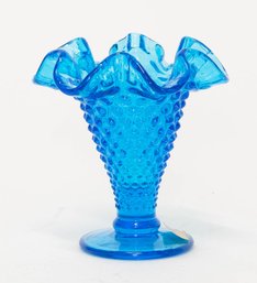 4' Fenton Colonial Blue Hobnail Vase