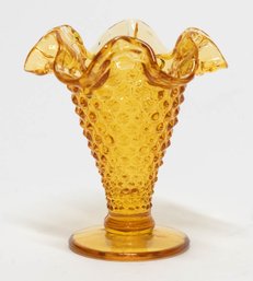 4' Fenton Amber Hobnail Vase