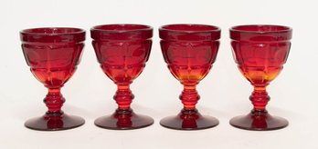 Fenton Ruby Red Plymouth Port Glasses (4)
