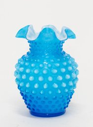 Fenton Opaque Blue Hobnail Vase