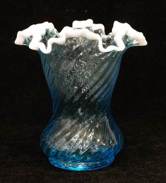 Fenton Blue Snowcrest Vase