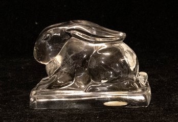 Heisey Clear Glass Rabbit Paperweight
