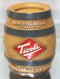 Tivoli Brewing Barrel Ceramic Coin Bank Denver CO