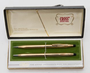 Cross 12 Kt Gold Filled Stationary Set